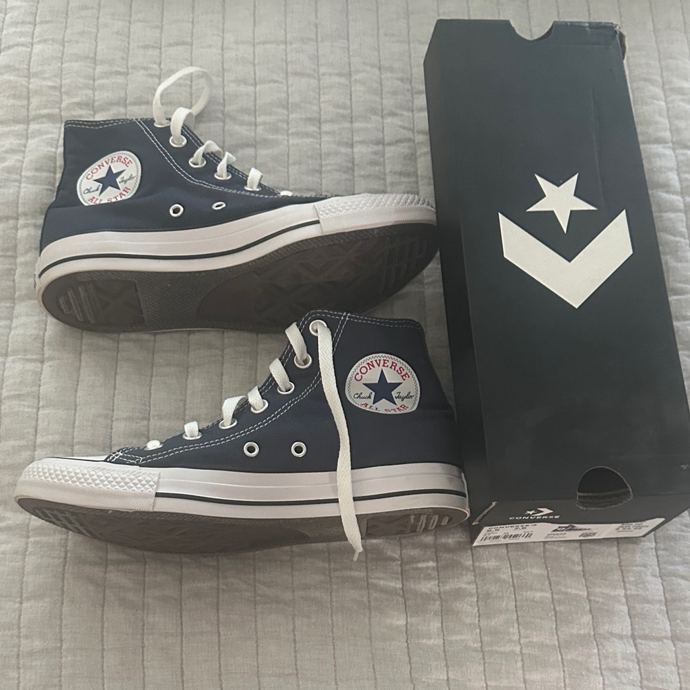 Converse Dark Blue High-Top Sneakers size men’s 5.5 women’s 7.5 worn once